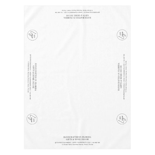 Tabelle mit den Minimalistischen White-Business-Lo Tischdecke (Vorderseite)