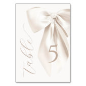 Tabelle mit den Nummern des weißen Brautparty Tischnummer (Rückseite)