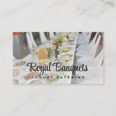 Tabelle mit den Speisen und Getränken Visitenkarte (Vorderseite)