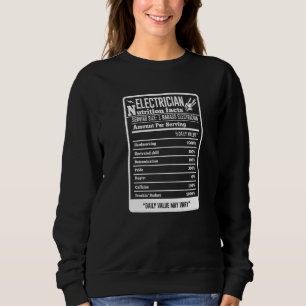 Tabelle mit Ernährungstatsachen für Elektriker Fre Sweatshirt