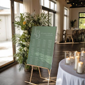 Tabelle mit grünen Sitzen | Botanisch geometrisch Poster