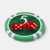 Tabelle mit Las Vegas Dice Craps Pokerchips (Einzeln)