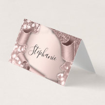Tabelle Name Tag Rose Glam Glitzer 3D Hochzeitstab