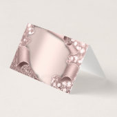 Tabelle Name Tag Rose Glam Glitzer 3D Hochzeitstab (Rückseite)