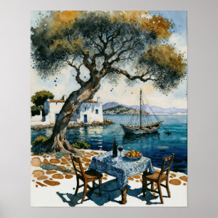 Tabelle neben dem Meer Poster