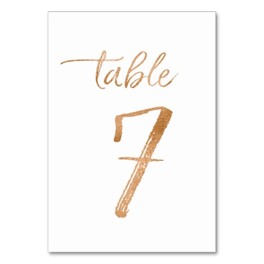 Tabelle Nr. 7 Tischnummer (Vorderseite)