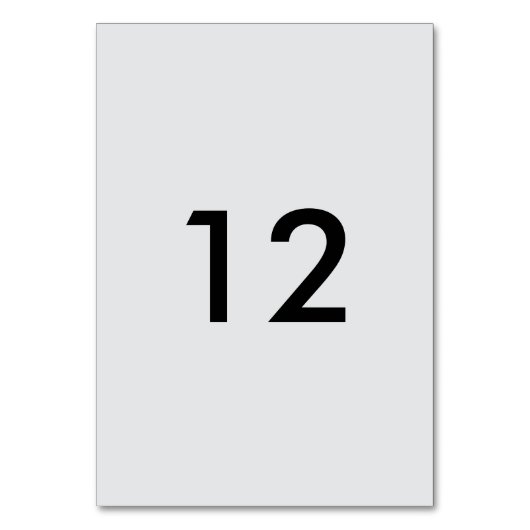 Tabelle Nummer Tischnummer (Rückseite)