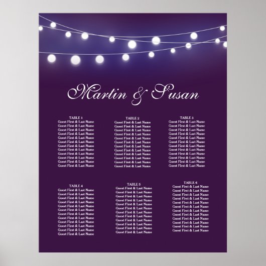 TABELLE PLANER Sitzplatz magenta Poster (Vorne)