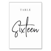 Tabelle SIXTEEN Tischnummer (Vorderseite)