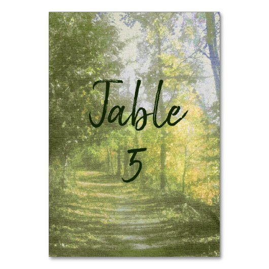 Tabelle "Waldweg" Tischnummer (Vorderseite)