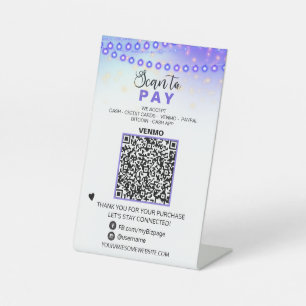 ~* Tabelle Zelt PAK QR Code Tabletop Pedestal Zeic Sockelschild