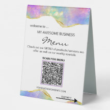 *~* Tabelle Zelte ZAHLUNG + MENU QR Tabletop Opal 
