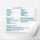 Tabelle zur Dosisanpassung für Krankenschwestern Mousepad (Mit Mouse)