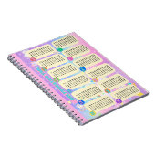 Tabelle zur Multiplikation von Regenbogen-Einhorn Notizblock (Rechte Seite)