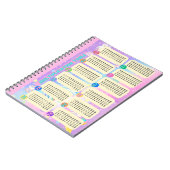 Tabelle zur Multiplikation von Regenbogen-Einhorn Notizblock (Linke Seite)