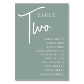 Tabelle ZWEI + Gast-Namen Tischnummer (Rückseite)