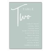 Tabelle ZWEI + Gast-Namen Tischnummer (Vorderseite)