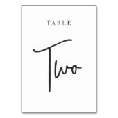 Tabelle ZWEI Tischnummer (Rückseite)