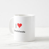 Tabellen des Herzens I Kaffeetasse (Vorderseite Links)