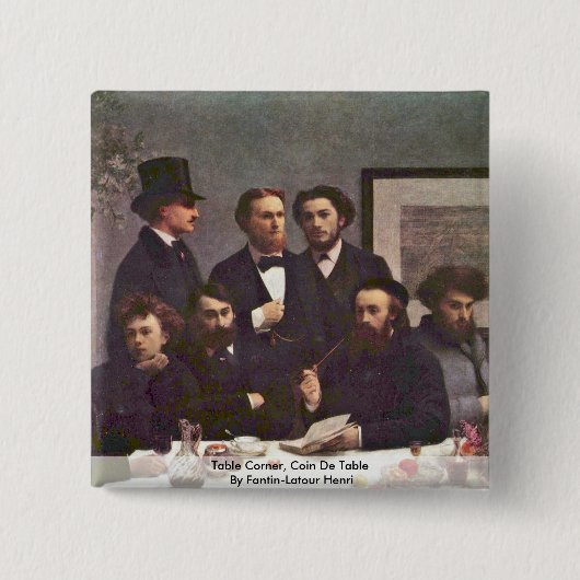 Tabellen-Ecke, Coin De Table By Fantin-Latour Button (Vorderseite)