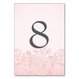 Tabellen-Karten-Vintage Rosen-Pastelle: Tischnummer
