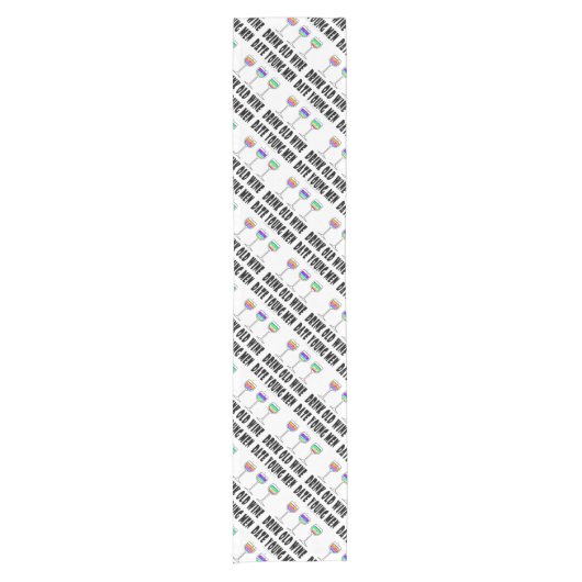 TABELLEN-LÄUFER - GETRÄNK-ALTER WEIN, DATIEREN KURZER TISCHLÄUFER (Vorderseite)