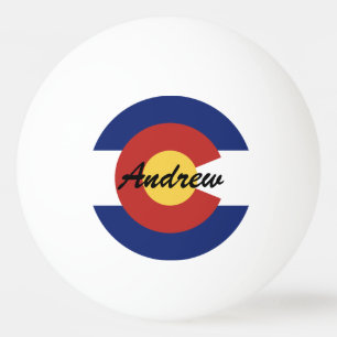 Tabellen-Tennisbälle pong Klingeln Colorado-Flagg Tischtennisball