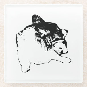 Tabellenbereich: Corgi-Kontur Glasuntersetzer