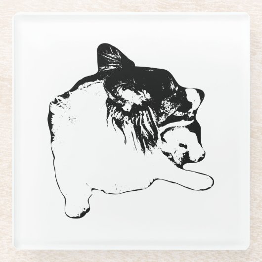 Tabellenbereich: Corgi-Kontur Glasuntersetzer (Vorderseite)