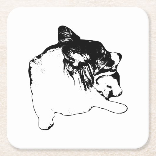Tabellenbereich: Corgi-Kontur Rechteckiger Pappuntersetzer (Vorderseite)