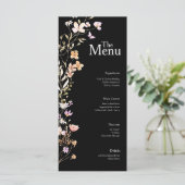 Tabellendekor für das Hochzeitmenü von Black Blume Menükarte (Stehend Vorderseite)