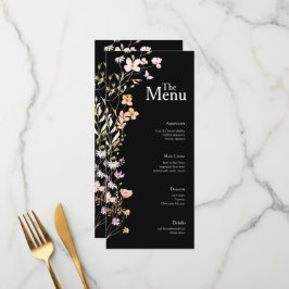 Tabellendekor für das Hochzeitmenü von Black Blume Menükarte