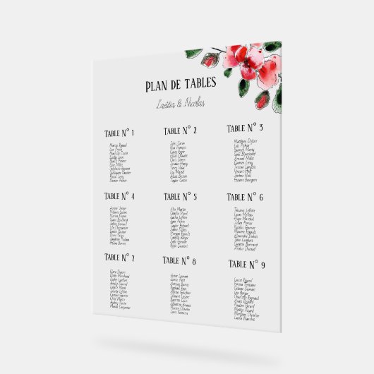 Tabellenebene Acrylschild (Winkel)