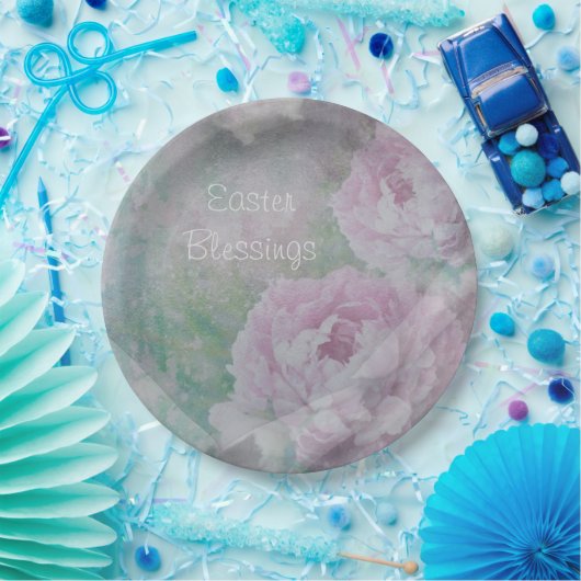 Tabelleneinstellung für Ostersegnung in Pastellfar Pappteller (Party)