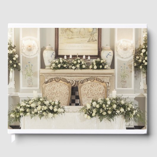 Tabelleneinstellung "Weiße Rosen" Gästebuch (Vorderseite)