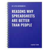 Tabellenkalkulationen sind besser lustige Buchhalt Notizblock (Vorderseite)