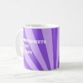 Tabellenkalkulationen sind meine Therapie - Lila Kaffeetasse (Vorderseite Links)