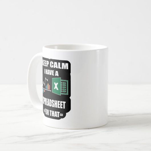 Tabellenkalkulationstabellen, Excel-Tasse-Shortcut Kaffeetasse (Vorderseite Links)