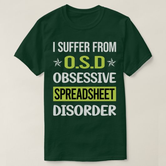 Tabellenkalkulationstabellen für übermäßige Lieben T-Shirt (Design vorne)