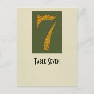 Tabellenkarte der Foto-Zahl 7 Postkarte