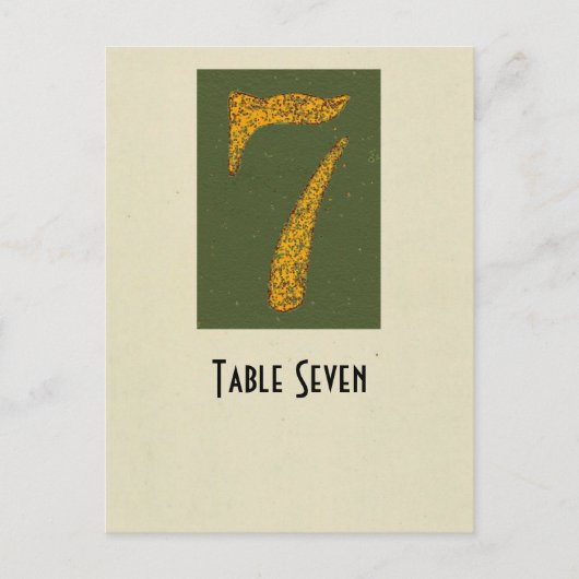 Tabellenkarte der Foto-Zahl 7 Postkarte (Vorderseite)