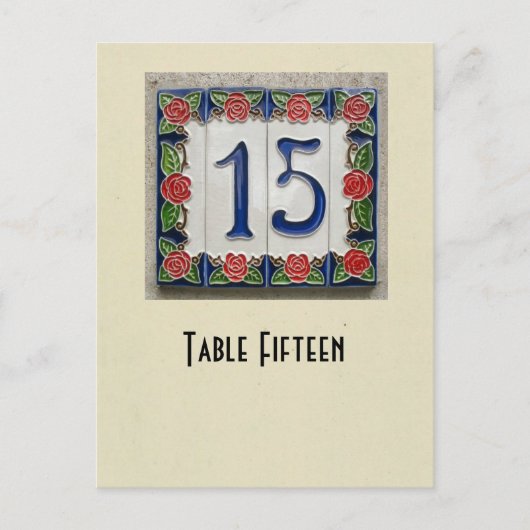 Tabellenkarte der Fotozahl 15 Postkarte (Vorderseite)