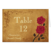 Tabellenkarte mit Vintager Rote Rose (Vorderseite (Horizontal))