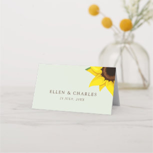 Tabellenkarte "Sage Green Sunflower Themed Place" Platzkarte