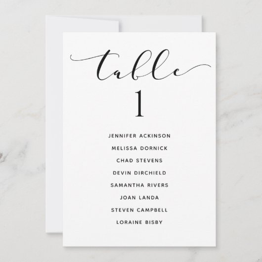 Tabellenkartenart Hochzeitsstichtabelle Einladung (Vorderseite)