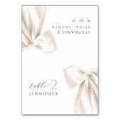 Tabellenname-Karte des weißen Brautparty Tischnummer (Vorderseite)