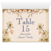 Tabellenname-Karte für Vintage Blume (Innenansicht Horizontal (Unten))