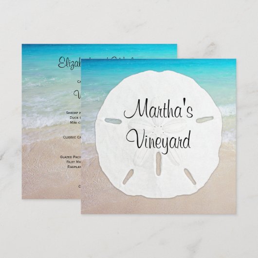 Tabellenname Sand Dollar Menü-Sitting Menükarte (Vorne/Hinten)