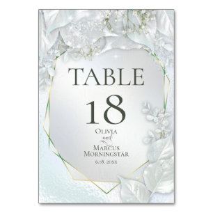 TABELLENNUMMER Icy Blue Pearl Schimmer Tischnummer