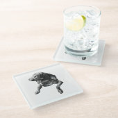 Tabellenpause, Labrador Glasuntersetzer (Schrägansicht)